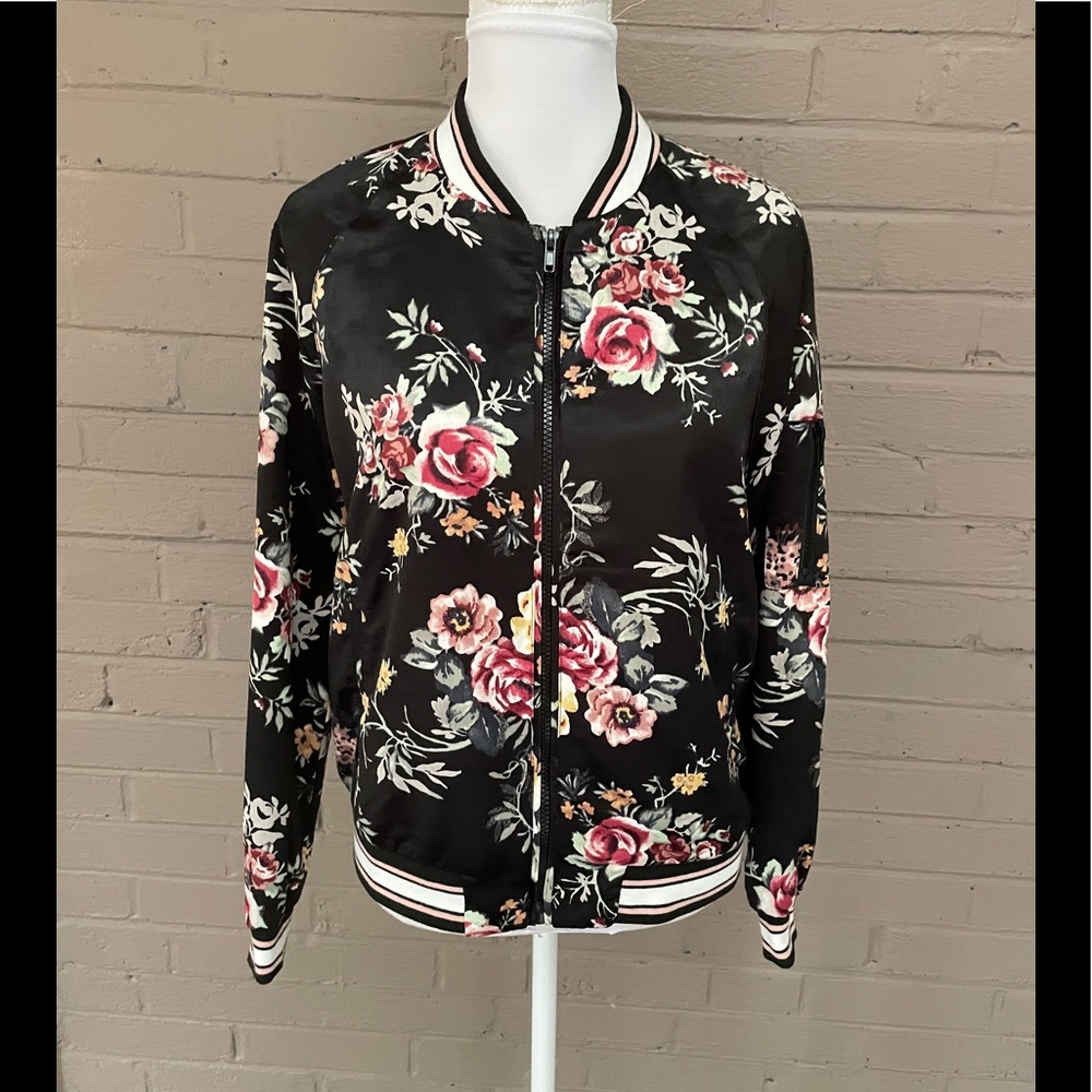 Haute Monde. Floral print bomber jacket S